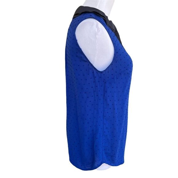 Anthropologie Postmark Blue Swiss Dot Sleeveless Blouse 2 - Picture 3 of 6